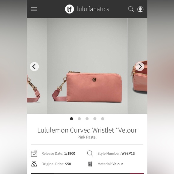 lululemon athletica Handbags - NWT Lululemon Pink Velour Wristlet